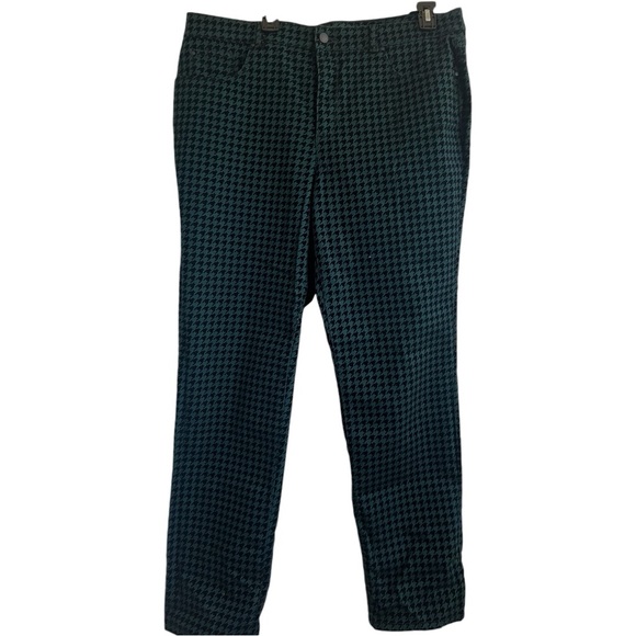 Charter Club Houndstooth pants size 18. Green and black stretch holidays - Picture 2 of 7